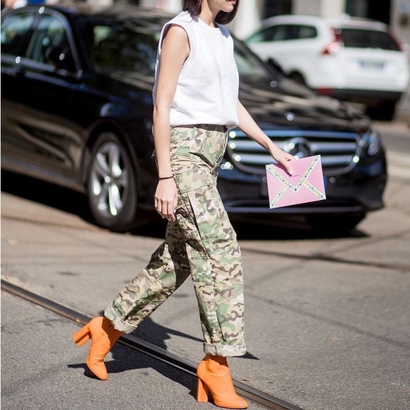 VINTAGE REMARGO 100% COTTON Cargo Pants Camo Print BEIGE GRAY zip fly 29 M - Picture 7 of 7